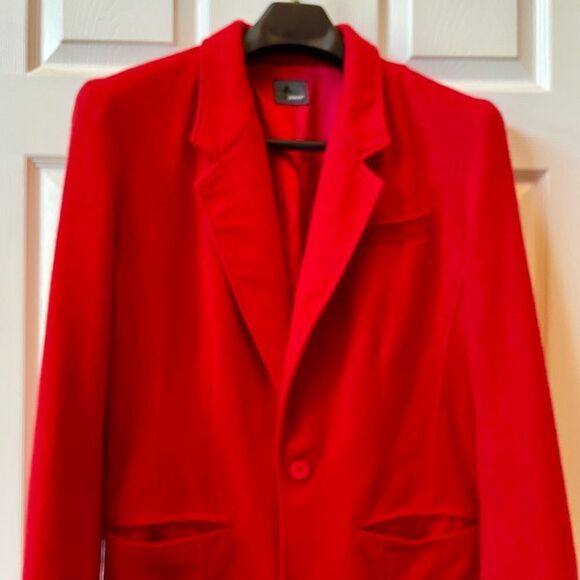 RED WOOL BLEND BLAZER BY LIZ CLAIBORNE SIZE 10 - Picture 2 of 6